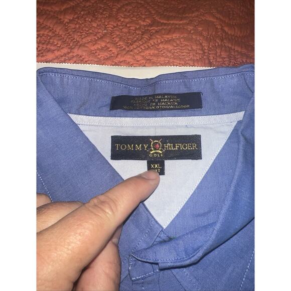 Tommy Hilfiger Mens Shirt 2XL Blue Long Sleeve Button Down - Picture 2 of 4